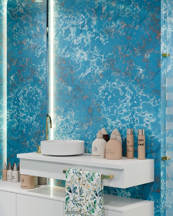 Luxe - Blue Bahiya luxury quartz slab